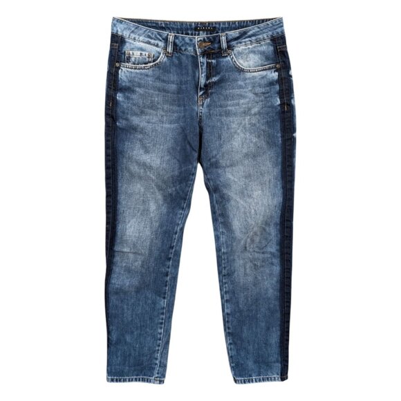 Sisley Denim - Sisley Distressed Ankle Jeans Womens Blue 2 Tone Cotton Denim Size 29